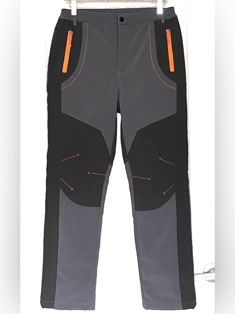 Windstopper Softshell Hiking Pants Men M Black Grey Waterproof